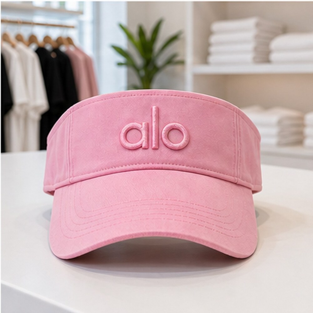 ALO Yoga Pink Clean Open Top Visor Hat OS